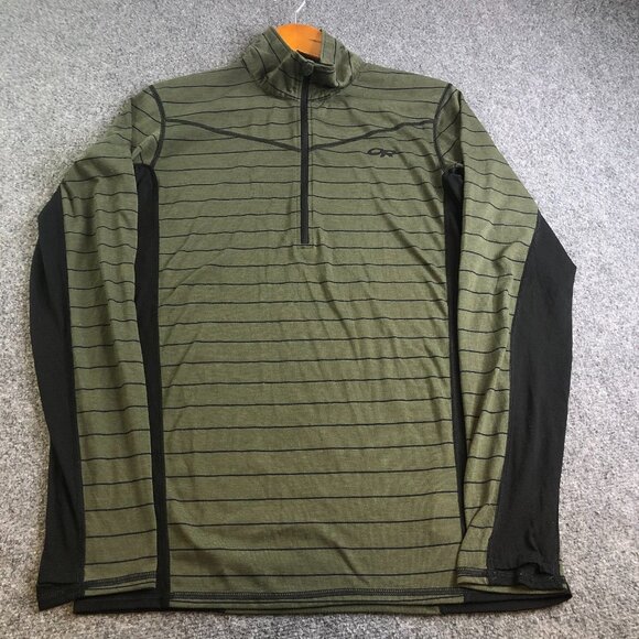 Outdoor Research Other - Outdoor Research Enigma 1/4 Zip Mens Large Green Black Base Layer Merino Wool
